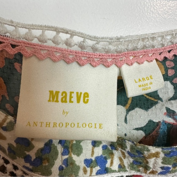 Maeve Anthropologie square neck floral blouse Large - Picture 2 of 6